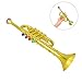 DEARMAMY Plastic Trumpet Musical Instruments Toy with 4 Colored Coded Keys Teaching Songs Fun Musical Instruments Noise Makers for Parties and Events for Adults Kid Toddlers Children