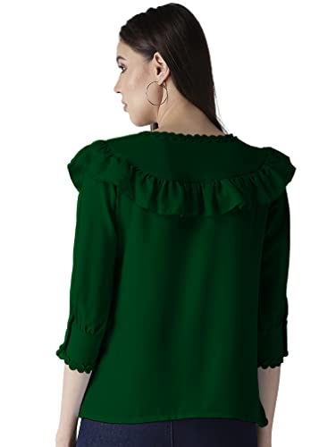 Image of Girls /Women Cuffed Sleeves Solid Shirt Style top-102
