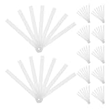 RUNROTOO Set 12 Pezzi di Ventagli Pieghevoli in Plastica Bianco Resistenti e Pieghevoli, per attività Artigianali e Uso Personale Manico Comodo