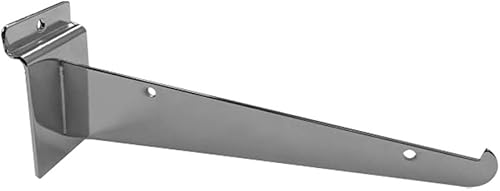 Miniatura 3 de DBM IMPORTS Soporte de estante Slatwall de 8 pulgadas, cromo, juego de 10 piezas