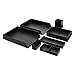 Produktbild AmazonBasics Kunststoff-Organizer-Set, Briefablage (2 Stück), Zubehörablage, Halb-Zubehörablage, Kleine Ablage, Stiftebecher, Visitenkartenhalter, Schwarz