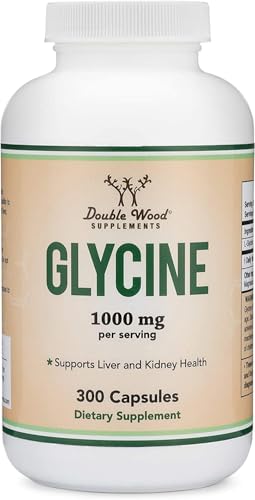 Glycine Supplement - 1,000mg (300 Capsules) Amino Acid for Sleep Quality Support (Glicina) by Double Wood Supplements