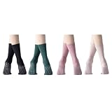 Pilates Yoga Barre Grip Socks Crew Womens (MULTICOLOR4PACK)