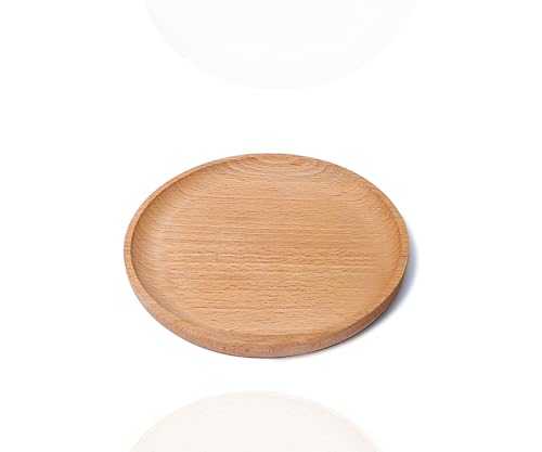 VSUINGO Small Mini 5.9" Round Wooden Tray