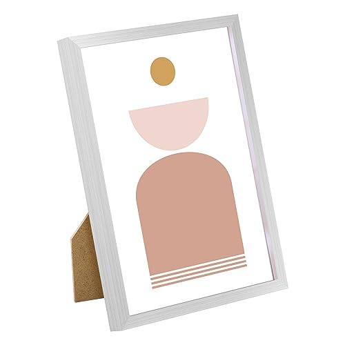Image of upsimples 5x7 Picture Frame Set of 3, Made of High Definition Glass for 5 x 7 Silver Frames, Wall and Tabletop Display Thin Border Photo Frame for Home Decor