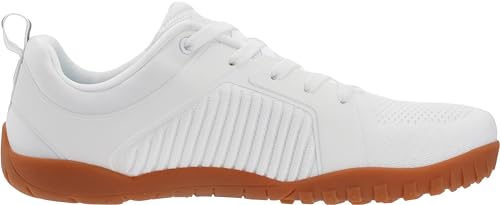 WHITIN Men's Wide Trail Running Shoes Barefoot Minimalist Zero Drop Size 12 Cross Trainer Hiking Gym Minimus Weightlifting Walking Sneaker White Gum 45