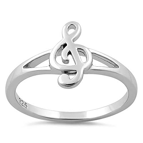 Sterling Silver 925 Musical Note Ring, Music Lover Women Jewelry, Women/Girls Treble Clef Adorable Ring2