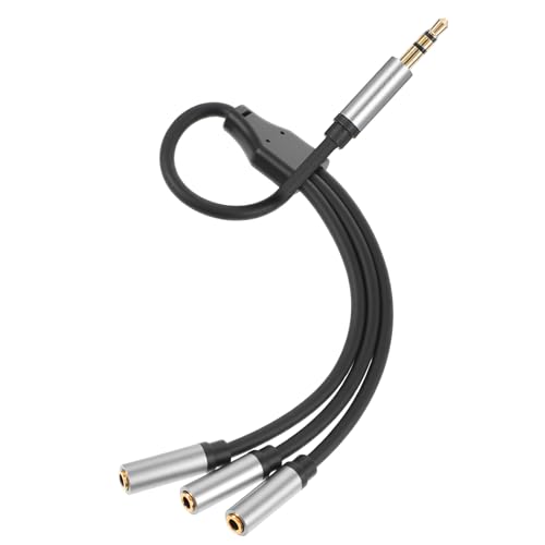 Bruislard Audio Splitter, 3.5mm 3 Way Headphone Splitter 1 Input 3 Output Stereo Audio Distributor Cable Audio-Jack Splitters