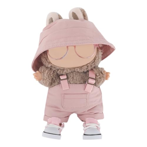 BOXOB 4pcs Doll Clothes Set, Stylish Bucket Hat Bib Overall Shoes...