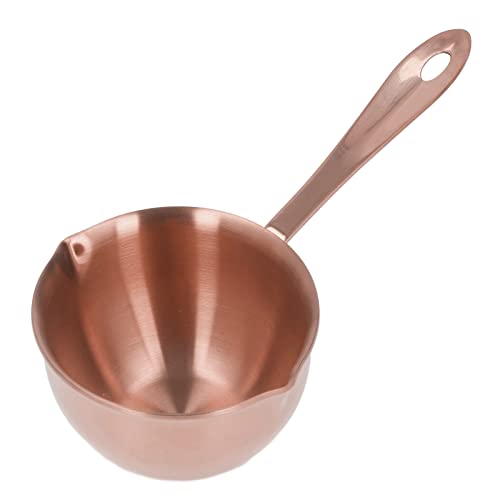 Saucepan Stainless Steel Cooking Sauce Pan with Pour Spouts for Milk Chocolate Hot Oil, 200ml Capacity Capsule Bottom Sauce Pan with 4.1 x 0.8in Handle Induction Dishwasher