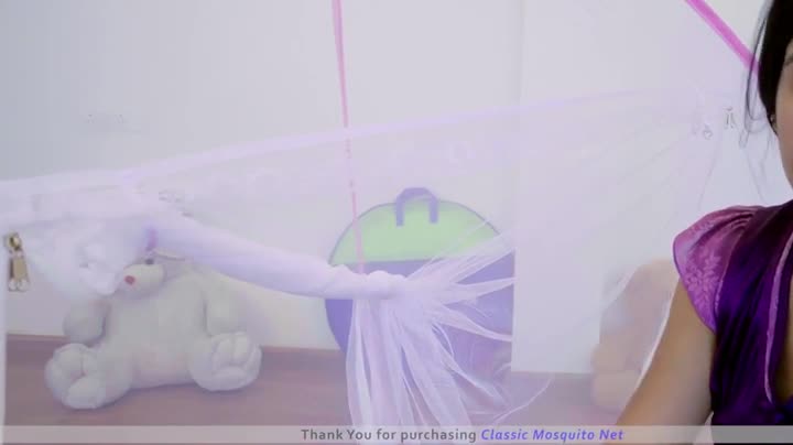 Classic Mosquito Net for Double Bed Supreme King Size Bed,Foldable Machardani with 3 Side Zipper Opening Doors & Mobile Pocket,Strong 30GSM Polyester Net, PVC Coated Steel Wire -Pink