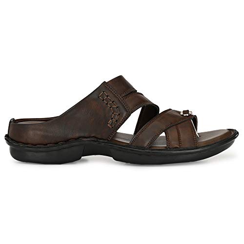 Image of Men's Sleeper Brown Slipper-10 Kids UK (5001)