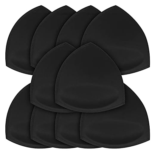 SKENGWEL 5 Paar BH Einlagen Bra Pads herausnehmbaren Sport BH,Bikinis Unterwäsche Einsätze Pads (B/C 5 Pairs Black)