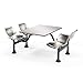 OFM Core Collection Cluster Seating Table with 24" Stainless Steel Top, with Stainless Steel Seats (1004-SS)