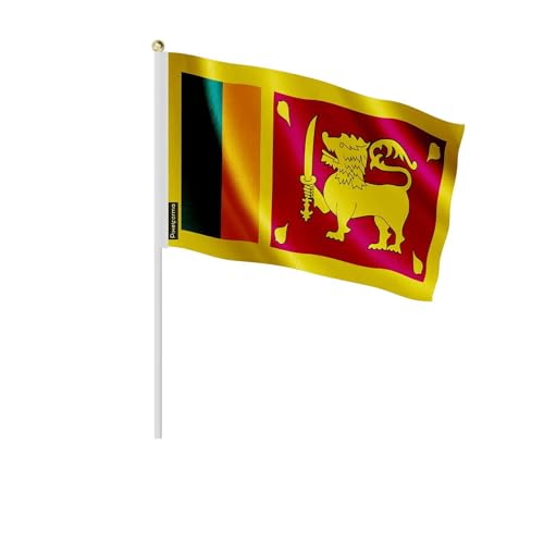 Mini drapeau Sri Lanka 14x21cm résistant aux intempéries lot de 100 pièces