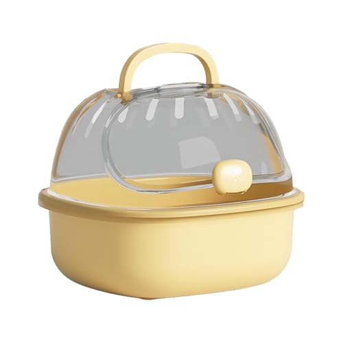 Gralara Estojo de transporte para hamster, gaiola para animais pequenos, estojo de transporte com garrafa de água, respirável, portátil, transportadora de, Amarelo
