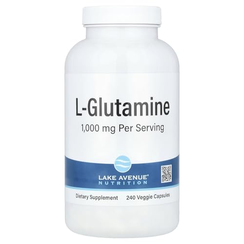 Lake Avenue L-Glutamine, Free-Form Amino Acid, 1,000 mg, 240 Veggie Capsules