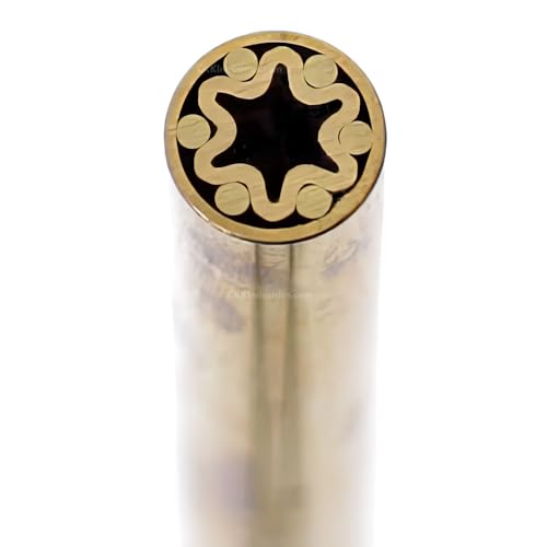 EZSMITH Mosaic Pin - (0.218 (7/32) Inch Diameter) - (742BBB) - (Brass Outer Material)(Brass Inner Material) - Decorative Knife Handle Pins and Rods for Fixed Blade Knives