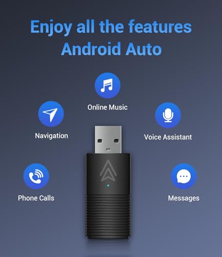 Dreryrit Adaptador automotivo sem fio Android para Android 11+, pequeno dongle sem fio para Android