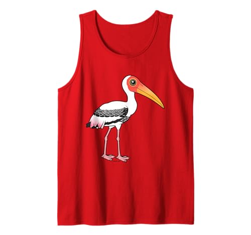Birdorable Painted Stork | Cute Cartoon Bird Tank Top