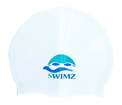 Silicone Long Hair Swim Cap for Kids Women Men Girls and Boys - Solid Swimming Caps and Bathing Hats That Keep Hair Dry - Bonus Waterproof Storage Bag