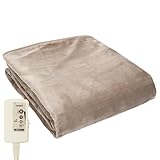 ライフジョイ 電気毛布 日本製 掛け 敷き 兼用 188cm×130cm 洗える 両面フランネル 室温センサー付 タイマー機能無 ふわふわ モカ JCBR803M