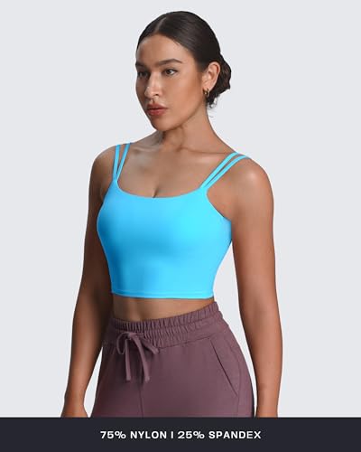 Image of Aoxjox Women's Workout Sports Bras Fitness Padded Backless Yoga Crop Tank Top Twist Back Cami
