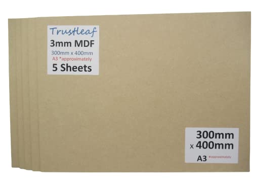 Trustleaf - Panneau MDF Medite Premier - Faible fumée - 3 mm 300mm x 400mm (A3 approx* 12" x 16") Cover