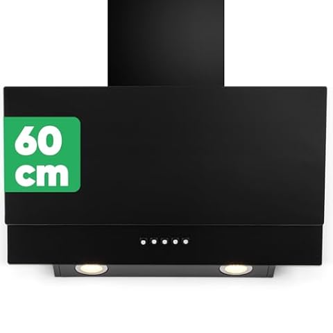 Bomann DU 7607 G Okap bezgłowy, szerokość 60 cm, cichy szklany okap, tryb wywiewu, 302 m³/h, okap ścienny/okap z filtrem, z oświetleniem LED, czarny