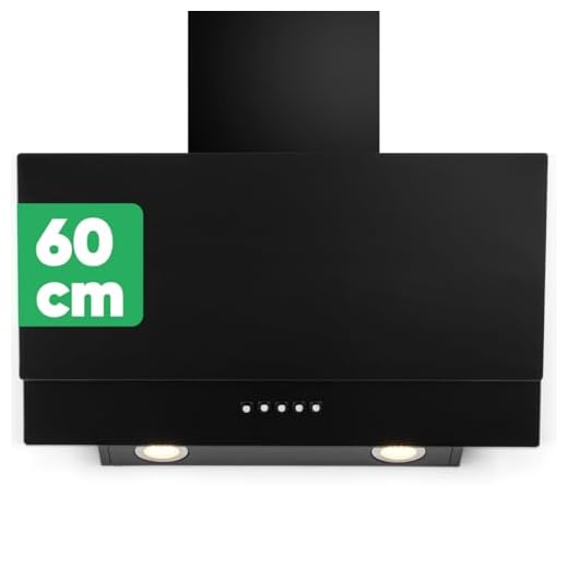 Bomann DU 7607 G Dunstabzugshaube kopffrei 60 cm breit, leise Abzugshaube Glas, Abluft-Betrieb, Umluft möglich, Dunstabzug: 302 m³/h, Wandesse/Kopffreihaube inkl. Filter, mit LED-Beleuchtung, schwarz