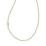 Kendra Scott Cross Inline Pave Necklace, 18k Gold Vermeil, White Topaz
