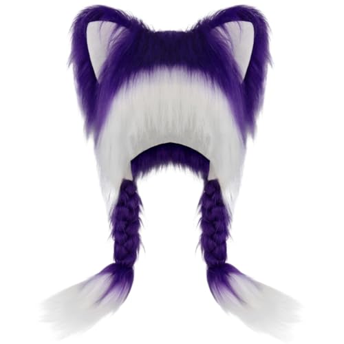 Cache-oreilles chauds hiver et masque de tête chat en peluche