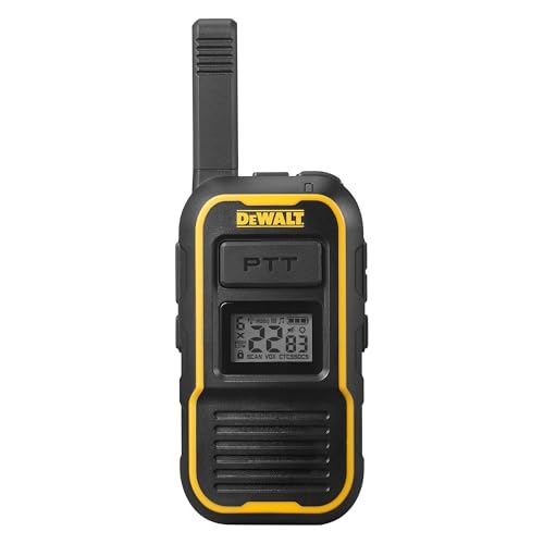 DEWALT FRS Business Radios, Long Range 2 Way Radios, 2 Watt, 24hr Runtime, 12 Pack with 2 Gang Chargers, 12 PTT/VOX Headsets, 2DXFRSBH600-BCH6-SV2