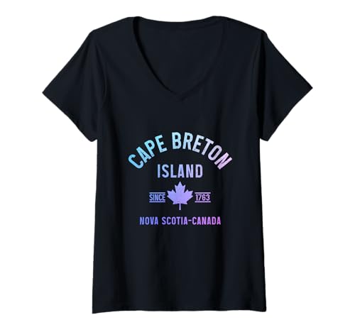 Womens Cape Breton Island Nova Scotia Canada Souvenirs V-Neck T-Shirt
