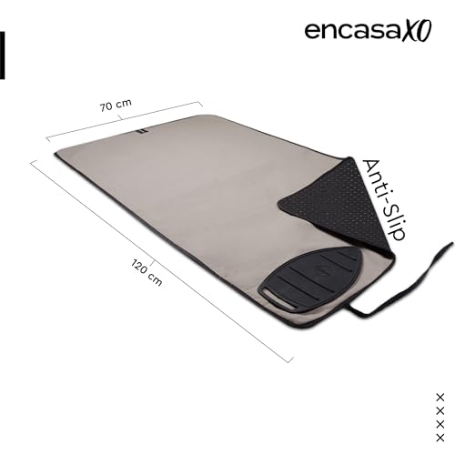 Image of Encasa XO Ironing Mat /Pad (Large 120x70 cm) with Padding, Anti-Slip, Silicone Iron Rest for Steam Press on Tabletop or Bed - Heat Resistant, Portable Travel Friendly -Beige