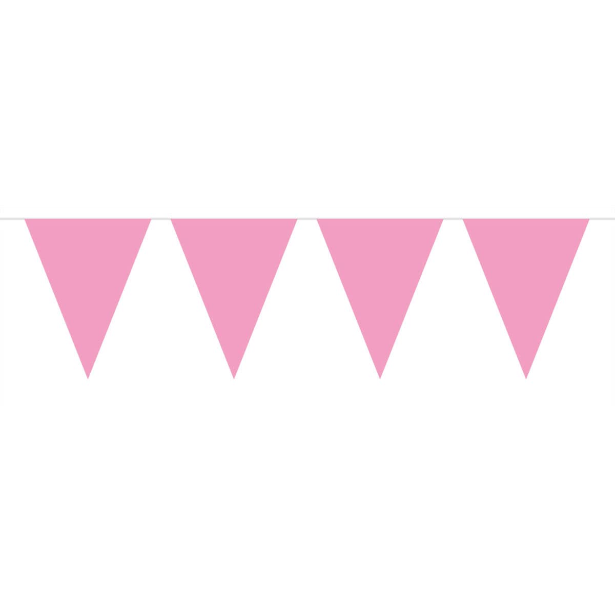 Folat Cerise Party Garland - 10 Meter Pink Triangle Flag Bunting Decorations