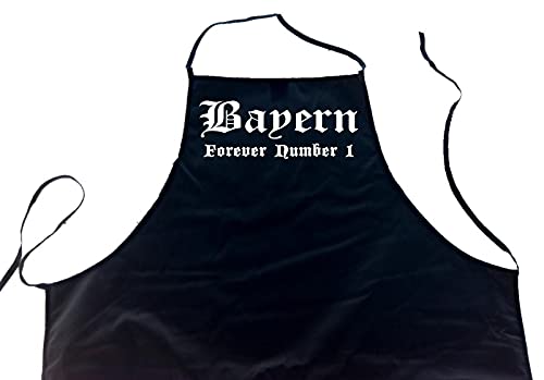 ShirtShop-Saar Bayern - Forever Number 1; Städte Schürze (Latzschürze - Grillen, Kochen, Berufsbekleidung, Kochschürze), schwarz