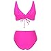 Women High Waisted Triangle Two Piece Slit Tie Knot Plain Bodycon Swimsuits Sets for Women Vneck Spandex Match Elegant Going Out Sets 2026 Clothes Fashion Y2K XXL