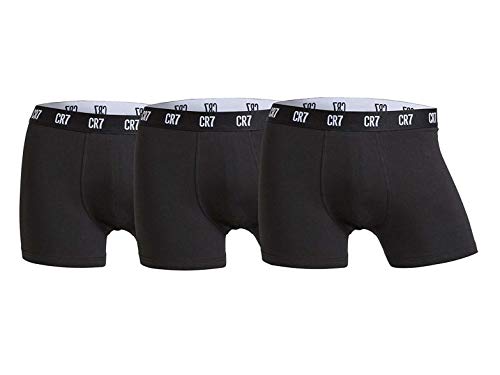 CR7 Men's Cristiano Ronaldo Cotton Stretch Trunk - 3 Pack, Black, Small