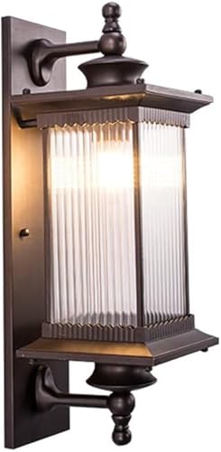 vhhob Outdoor Wall Lantern, Dark Bronze Exterior Sconce with Fluted