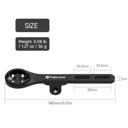 Bike Computer Mount - Out Front Mounts for Road Bikes Integrated Handlebar, Aluminium Alloy GPS Computer Combo Mount & GoPro Full Range - Thumbnail 5
