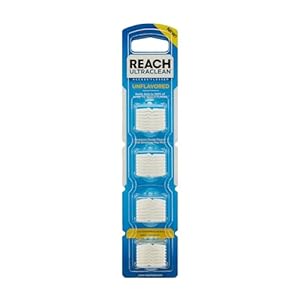 REACH Listerine Ultraclean Access Flosser Refill Heads, Unflavored, Plaque Remover, Shred Resistant, Easy on Gums & Teeth, Hard to Reach Dental Floss Heads, Oral Care, PFAS-Free, 28 ct 1 Pack