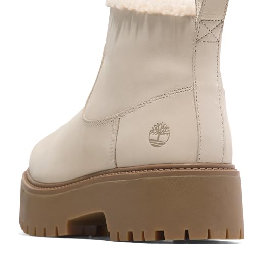 Timberland Timberland Women's Stone Street Mid Warm Lined Boot, Natural Nubuck, 6.5 Wide