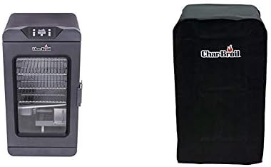 Char-Broil 19202101 Deluxe Black Digital Electric Smoker, Large, 725 Square Inch & Digital Electric Smoker Cover, 30"