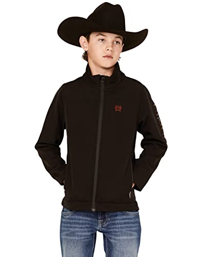 Cinch Boys' Logo Bonded Softshell Jacket Brown Medium US