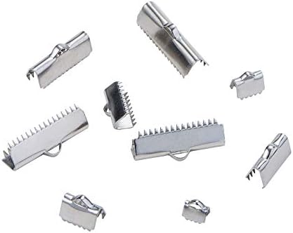 Airssory 100 Pcs 304 Stainless Steel Snap on Bails Dangle Pendant Charms Connectors Clasps Pinch Clip for Necklace Jewelry Making 7x6.5mm