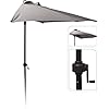 MaxxGarden, halfronde parasol, terrasparasol met zwengel voor tuin, Ø 250 cm, antraciet