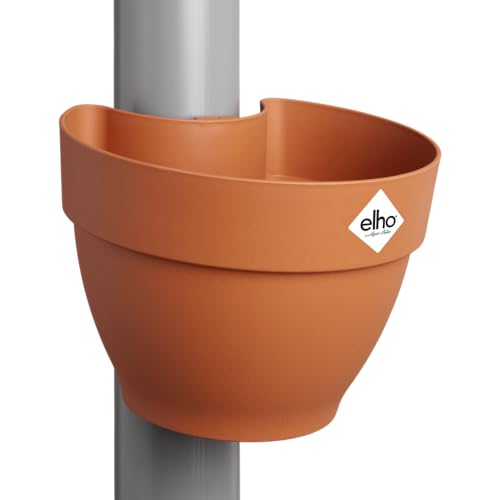 elho Vibia Campana Fallrohrpflanzgefäss 40 - Blumentopf für Regenrohr - vertikaler Garten - 100% recyceltem Plastik - Ø 21.6 x H 16.3 cm - Braun/Terra