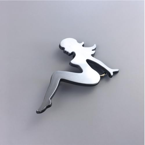 Image of JEAN'S FRIEND Antique Brushed Silver Trucker Girl Mudflap Girl Belt Buckle