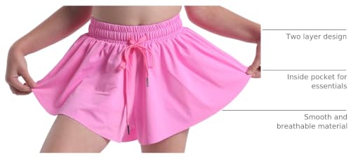 Image of Flowy Shorts for Teen Girls Athletic Running Youth Butterfly Shorts